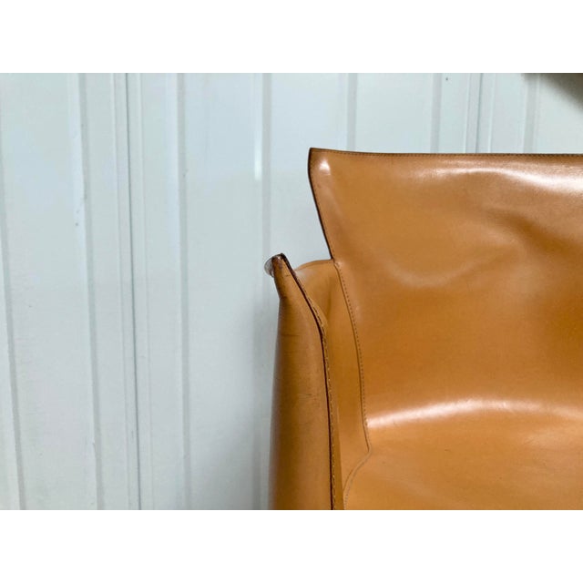 Cognac Leather Vela Chairs by Carlo Bartoli for Matteo Grassi, 1980s, Set of 6 For Sale - Image 13 of 18