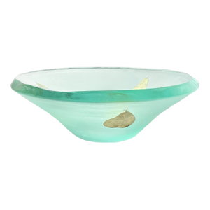 1990s Felt Glass, Jeffrey M. Andrews Kiln Formed Studio Glass Centerpiece Bowl