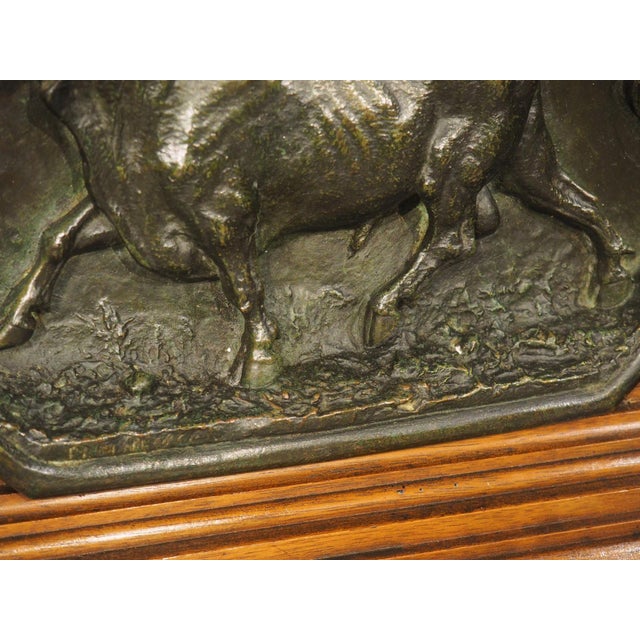 Circa 1860 French Walnut and Bronze Bull Plaques, by Christopher Fratin For Sale - Image 13 of 18