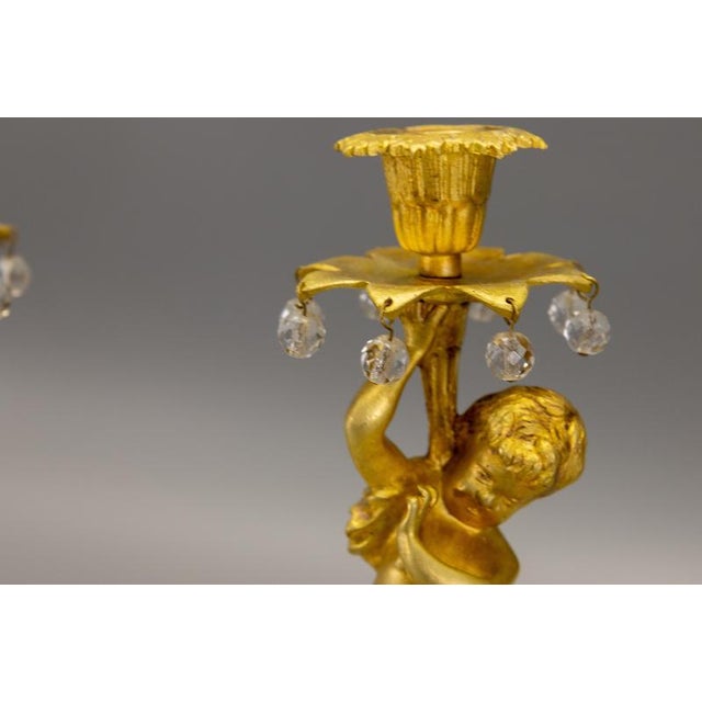 Late 19th Century French Neoclassical Style Bronze Cherub Candleholders, Set of 2 For Sale - Image 14 of 18