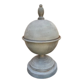 Vintage Classical Metal Orb Garden Finial For Sale
