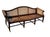 Authenticated Antique Federal Mahogany Caned Settee Sofa, Circa 1800–1815 – Serpentine Back, Reeded Scroll Arms & Original...