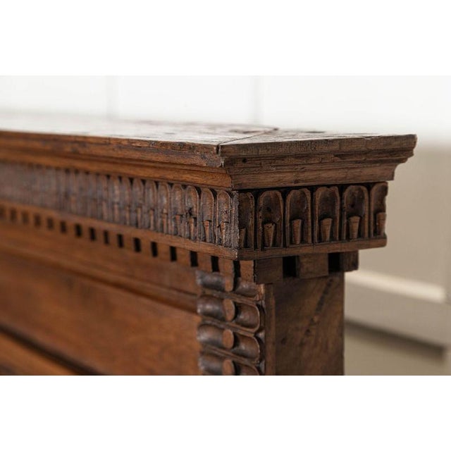 Large 19th Century Italian Carved Walnut Settle, 1800 For Sale - Image 11 of 15