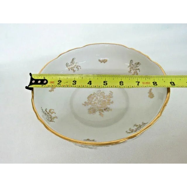 Porcelaine de France Hand Painted Whitend Gold Centerpiece Bowl Dish For Sale - Image 4 of 11