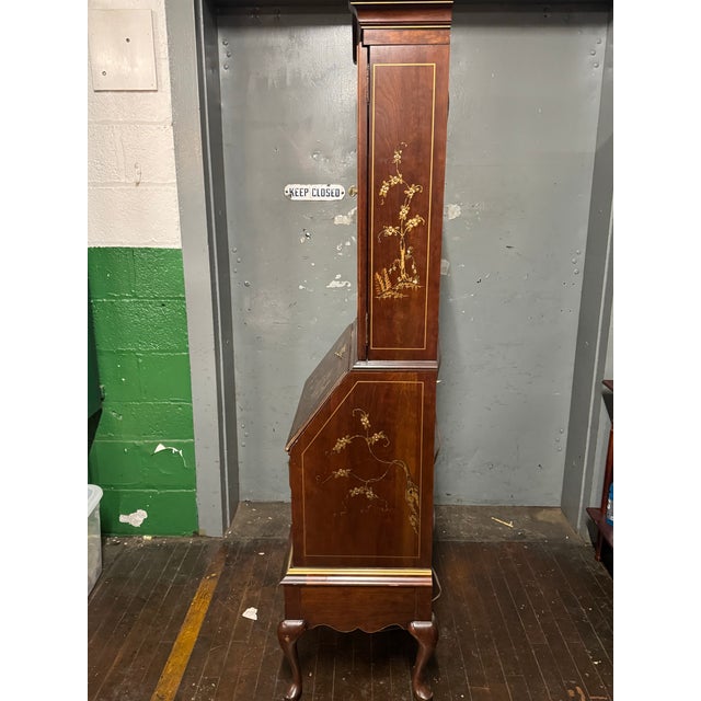 Late 20th Century Chinoiserie Secretary Desk With Glazed Cabinet by Jasper Cabinet For Sale - Image 6 of 11