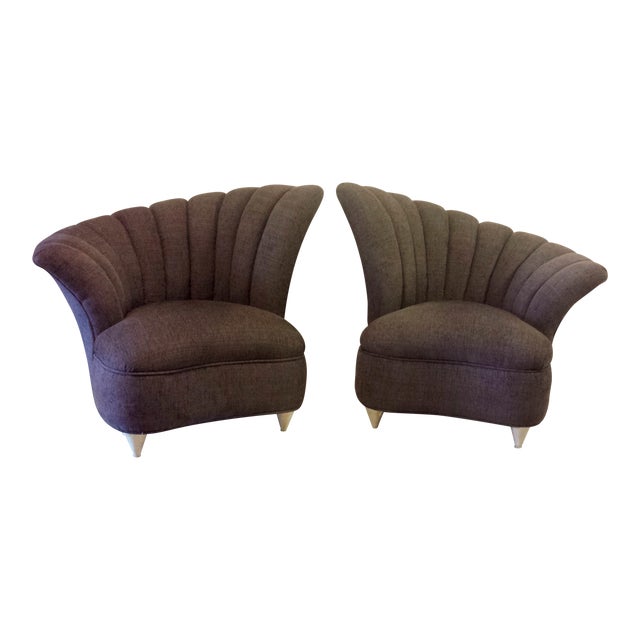 Art Deco Asymmetrical Channel Back Chairs A Pair Chairish