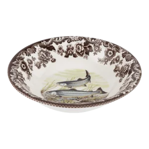 Spode Woodland Fish Cereal Bowl 8", King Salmon