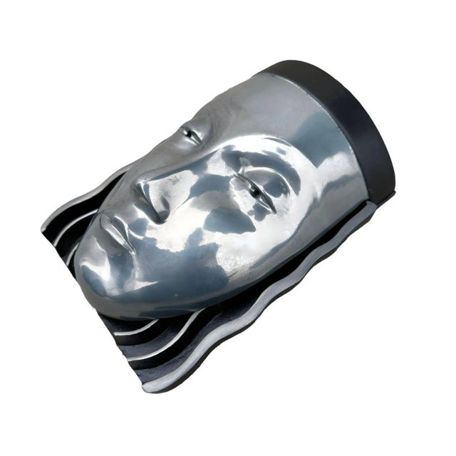 1970s 1970s Art Deco Style Female Face Mask Wall Sconce - a Pair For Sale - Image 5 of 11