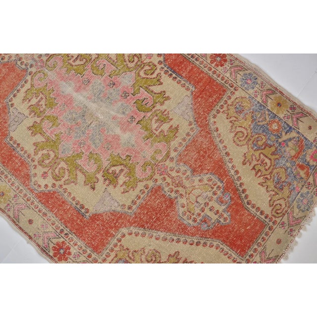 Oushak Vintage Turkish Carpet For Sale - Image 4 of 11