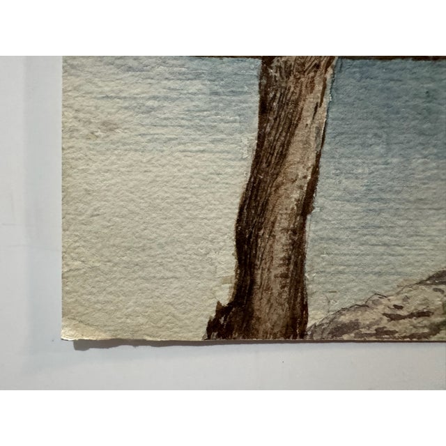 Early 20th Century Attributed to Frank Henry Mason Riverside Road Poplar Trees Landscape Watercolor For Sale - Image 4 of 7