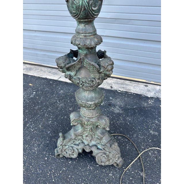1950s 1950s Classical Roman Bronze Floor Lamp For Sale - Image 5 of 6