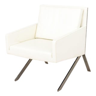B&b Italia "Theo 3d" White Leather Lounge Chair For Sale