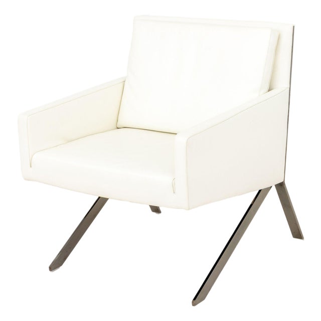 B&b Italia "Theo 3d" White Leather Lounge Chair For Sale