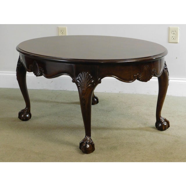 Chippendale Style Walnut Oval Mahogany Ball And Claw Coffee Table