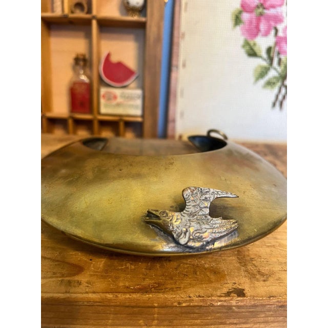 Mid-Century Modern Vintage Mid Century Modern Style Hollow Brass Crescent Moon Hanging Decor For Sale - Image 3 of 8