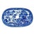 Antique English Blue Willow Pierced Ceramic Fish Platter Drainer, 8" For Sale
