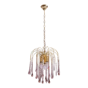 Lady Laly, Pink Drops Murano Chandelier, 1970s