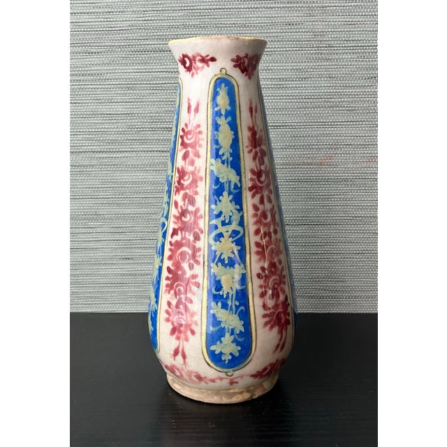 Rare Antique Zoroastrians Persian Porcelain Vase, 9” Tall For Sale - Image 4 of 12
