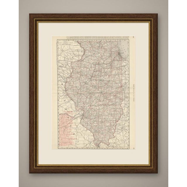 Published by Rand McNally in 1899, this antique map of Illinois is a double-page county map on pages 202 and 203 of the...