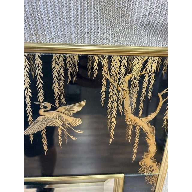 Chinoiserie 1960s La Barge Chinoiserie Reverse Painted Mirror For Sale - Image 3 of 3