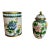 Matched Pair: Chinese Cloisonné Enamel Covered Brush Pot & Ginger Jar Vase For Sale