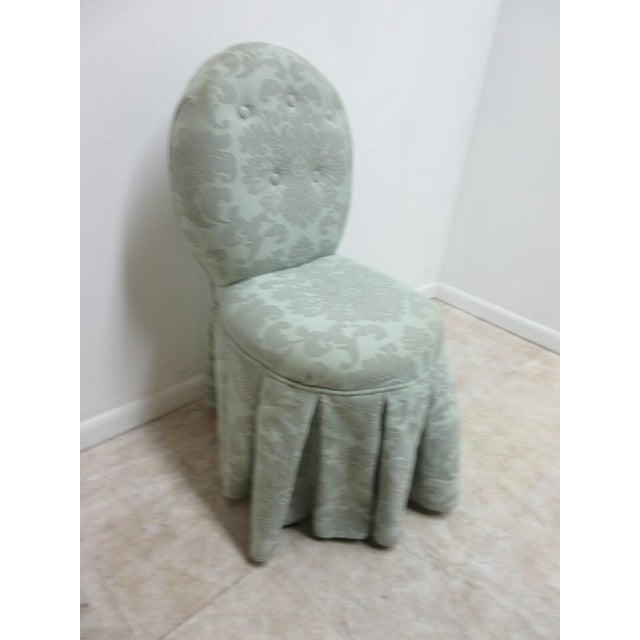 French 1990s Century Furniture French Boudoir Decorator Swivel Vanity Stool Seat Chair For Sale - Image 3 of 9