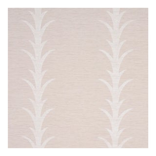 Schumacher X Celerie Kemble Acanthus Stripe Vinyl Wallpaper in Limestone For Sale