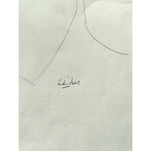 Black David Adickes Early Modern Black & White Abstract Figurative Elegant Woman Drawing, Mid 20th Century For Sale - Image 8 of 10