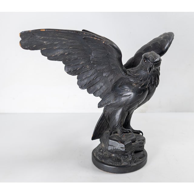 Rustic 19th Century German or Swiss Black Forest Carved Eagle Bird of Prey For Sale - Image 3 of 12