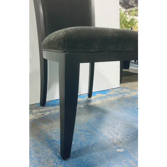 2020s Modern Black Velvet and Silver Croc Dining Chairs Set of 6 For Sale - Image 5 of 7