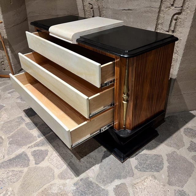 1940s French Neoclassical Dresser Goatskin Bronze For Sale - Image 9 of 11