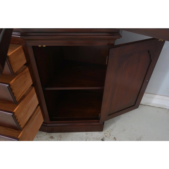 Wood Henkel Harris Cherry Lighted China Cabinet For Sale - Image 7 of 18