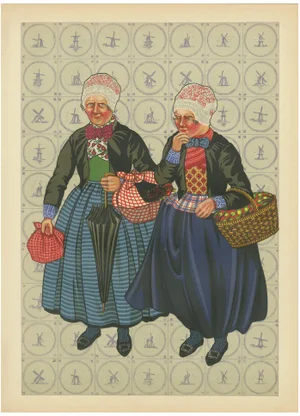 Gratiane de Gardilanne and Elizabeth Whitney Moffatt, Colorful Doornspyk Market Women in Apenjak Coats, 1932, Print