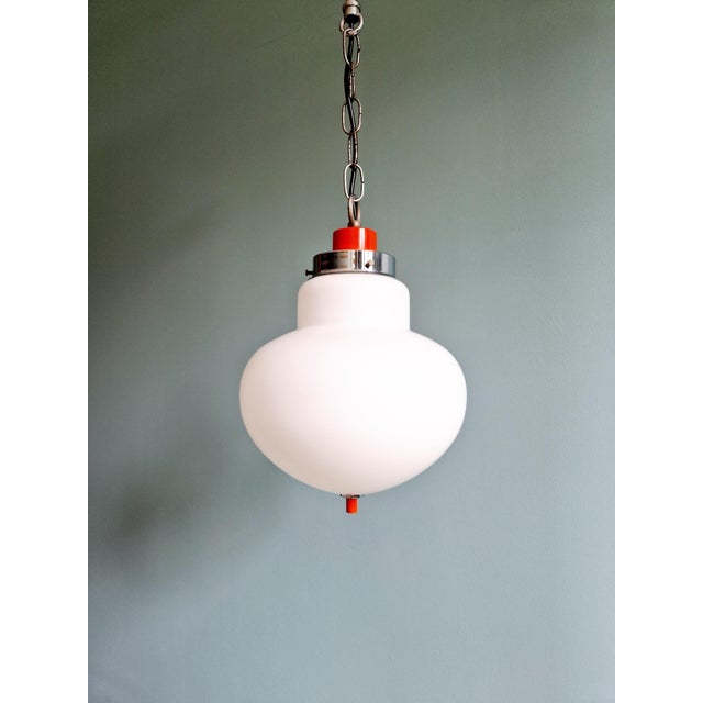 Space Age Pendant Light in White Opaline, 1970 For Sale - Image 13 of 13