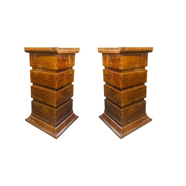 Wood Wooden Columns, 1980s, Set of 2 For Sale - Image 7 of 7