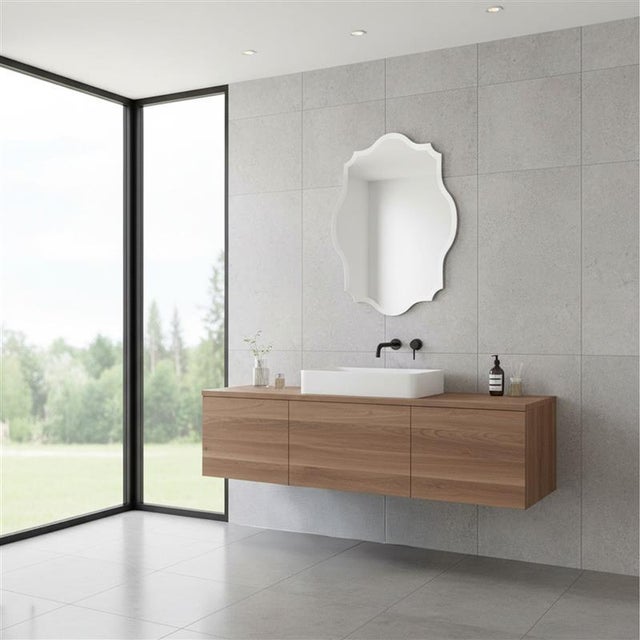 Frameless Scalloped Mirror Long For Sale - Image 9 of 11