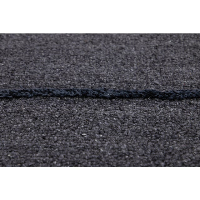Textile 12 X 15 Contemporary Hand Loom Wool Rug in Gray With Abstract Design For Sale - Image 7 of 10