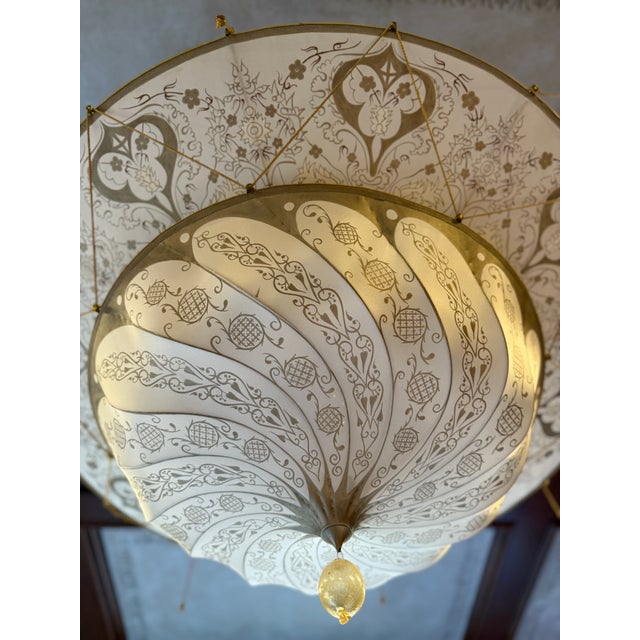 Fortuny Two Tier Scudo Chandelier For Sale In Washington DC - Image 6 of 10