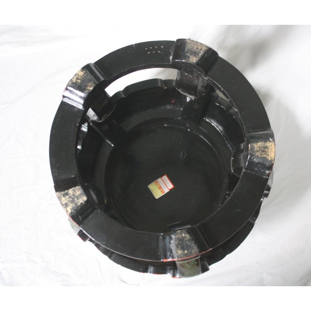 Black 1970s Vintage Chinese Ebonized Cloisonne Top Garden Seat For Sale - Image 8 of 8