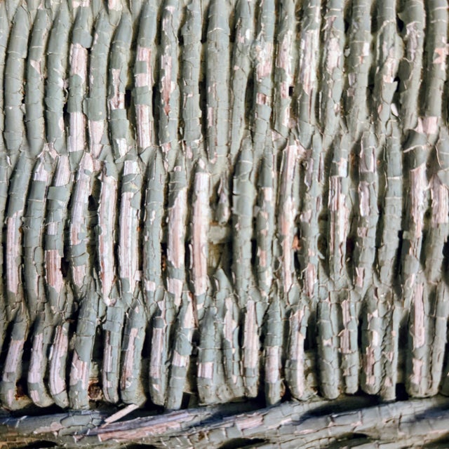 1980s Distressed Wicker Side Table Attributed to Henry Link No Label For Sale - Image 14 of 14