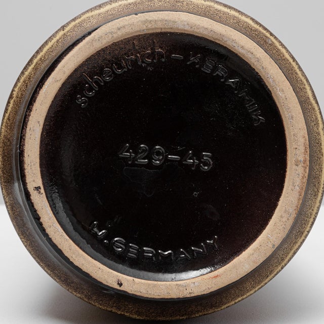 Brown 20th Century German 'W. Germany' Ceramic Vase For Sale - Image 8 of 18