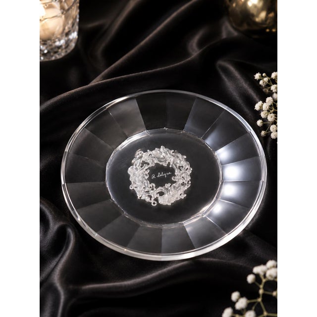 Lalique Signed Crystal Decorative Plate – R. Lalique Elegant signed Lalique crystal decorative plate featuring a...