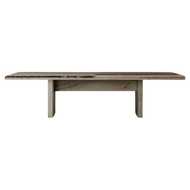 Not Yet Made - Made To Order Acid-Etched Ostuni Travertine Naviglio Table by Dainelli Studio Atelier For Sale - Image 5 of 5
