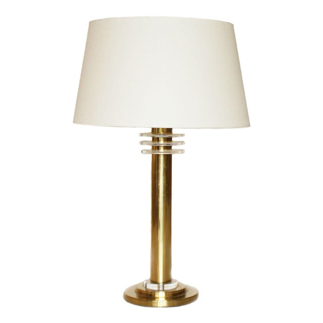 Pair of Brass Lamps With Lucite Detailing, C. 1960 For Sale In Dallas - Image 6 of 6