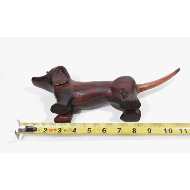 Brown Vintage Carved Hardwood Dachshund Sculpture For Sale - Image 8 of 8