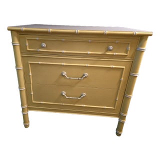 1970s Thomasville Allegro Yellow Faux Bamboo Dresser, Attributed For Sale