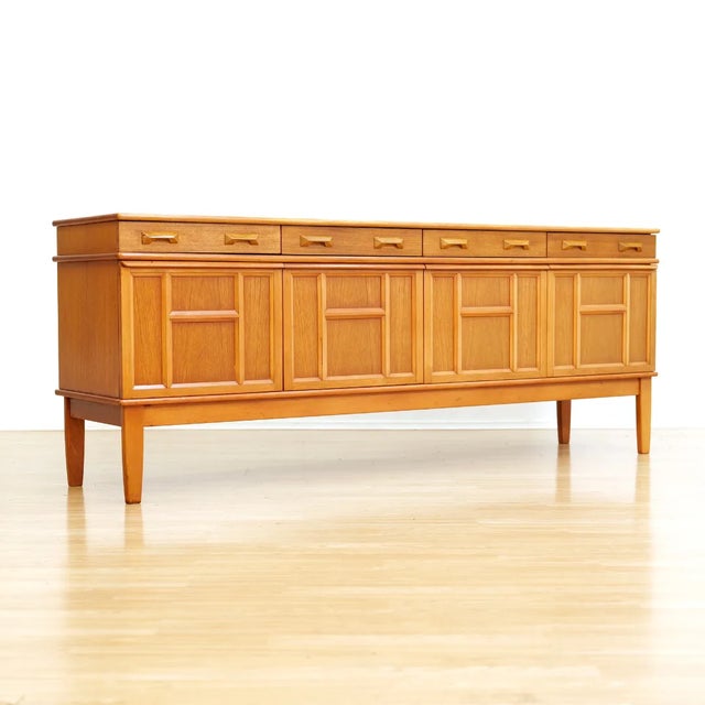 Mid-Century Modern 1960s Long Mid Century Teak Credenza For Sale - Image 3 of 9