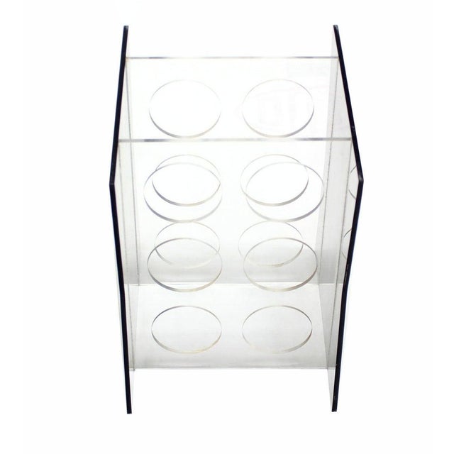 Transparent Mid Century Modern Set of Three Clear & Smoked Lucite Wine Racks Stands - Set of 3 For Sale - Image 8 of 9