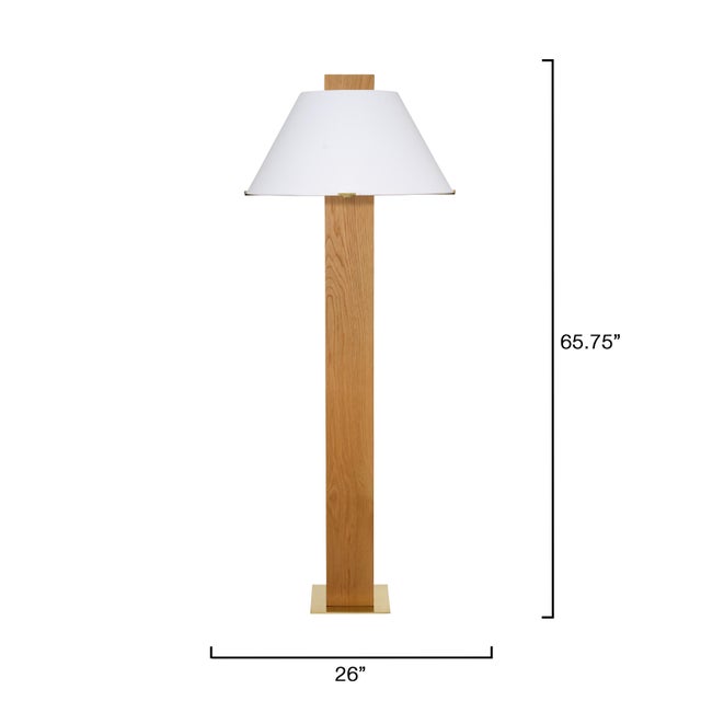Modern Craftsman Floor Lamp, Natural Oak Veneer For Sale - Image 3 of 6