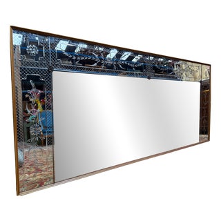 Venetian Art Nouveau Style Bistro Mirror, 1960s For Sale